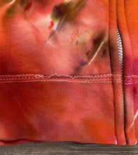 Load image into Gallery viewer, XL zipper hooded sweatshirt, sunburst tie dye (read description)