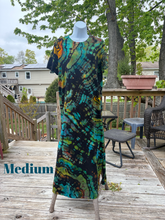 Load image into Gallery viewer, Ladies Medium maxi dress, reverse tie dye (discounted)