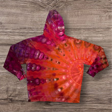 Load image into Gallery viewer, XL zipper hooded sweatshirt, sunburst tie dye (read description)