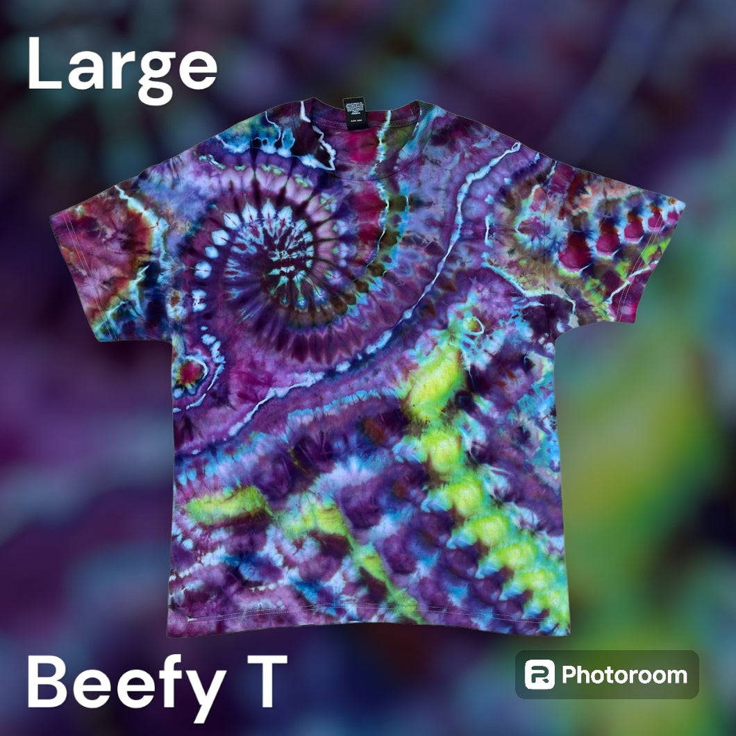 Adult Large Tshirt, spiral tie dye