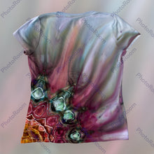 Load image into Gallery viewer, Ladies Small Vneck , mandala gravity tie dye
