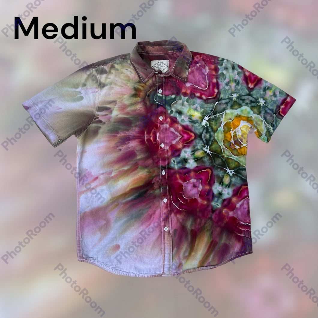 Men’s Medium button down, mandala tie dye