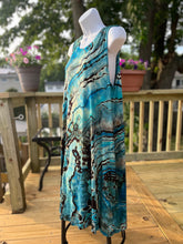 Load image into Gallery viewer, Ladies XL swing dress, reverse geode tie dye
