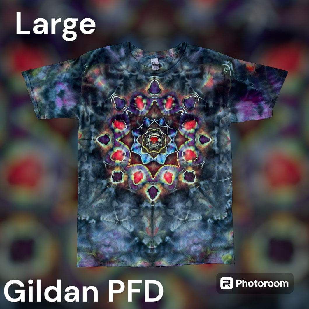 Adult Large Tshirt, mandala tie dye