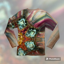 Load image into Gallery viewer, Adult Small long sleeve, mandala gravity dye
