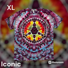 Load image into Gallery viewer, Adult XL Tshirt, peace sign tie dye
