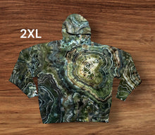 Load image into Gallery viewer, 2XL pullover hooded sweatshirt, geode tie dye design
