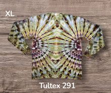 Load image into Gallery viewer, XL long sleeve Tshirt, fanfold tie dye
