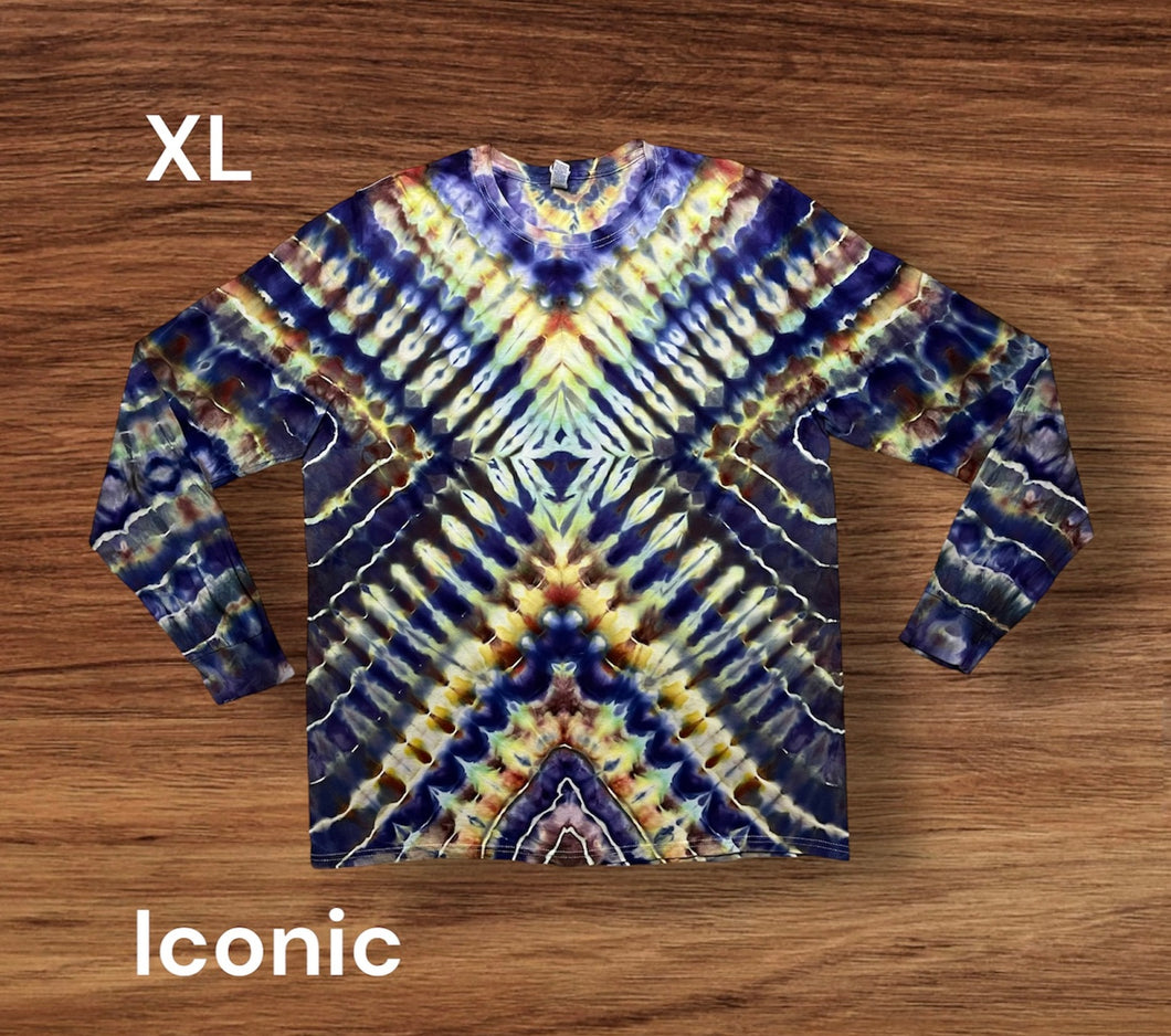 XL long sleeve Tshirt, tie dye design