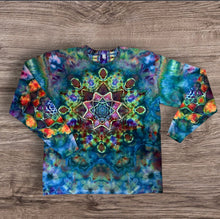 Load image into Gallery viewer, XL long sleeve Tshirt, mandala tie dye
