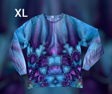 Load image into Gallery viewer, Adult XL long sleeve Tshirt,  mandala tie dye design
