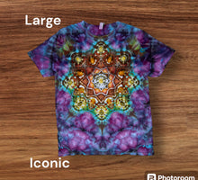 Load image into Gallery viewer, Adult Large Tshirt,  mandala tie dye design
