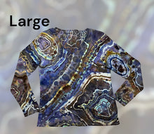 Load image into Gallery viewer, Ladies Large long sleeve, geode tie dye
