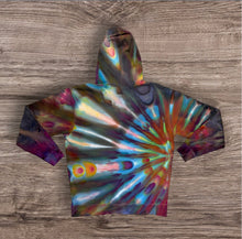 Load image into Gallery viewer, Large pullover hooded sweatshirt, sunburst tie dye

