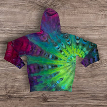 Load image into Gallery viewer, Large zipper hooded sweatshirt, sunburst tie dye
