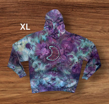 Load image into Gallery viewer, XL hooded pullover sweatshirt, geode tie dye design
