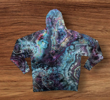 Load image into Gallery viewer, Adult XL zipper hooded sweatshirt, geode tie dye
