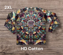 Load image into Gallery viewer, 2XL long sleeve Tshirt, mandala tie dye
