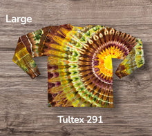 Load image into Gallery viewer, Large long sleeve Tshirt, sunburst tie dye
