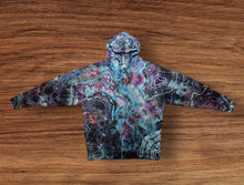 Load image into Gallery viewer, Adult XL zipper hooded sweatshirt, geode tie dye
