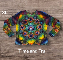Load image into Gallery viewer, Ladies XL long sleeve, mandala tie dye
