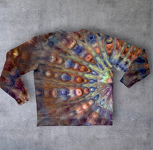 Load image into Gallery viewer, Large crew neck sweatshirt, sunburst tie dye
