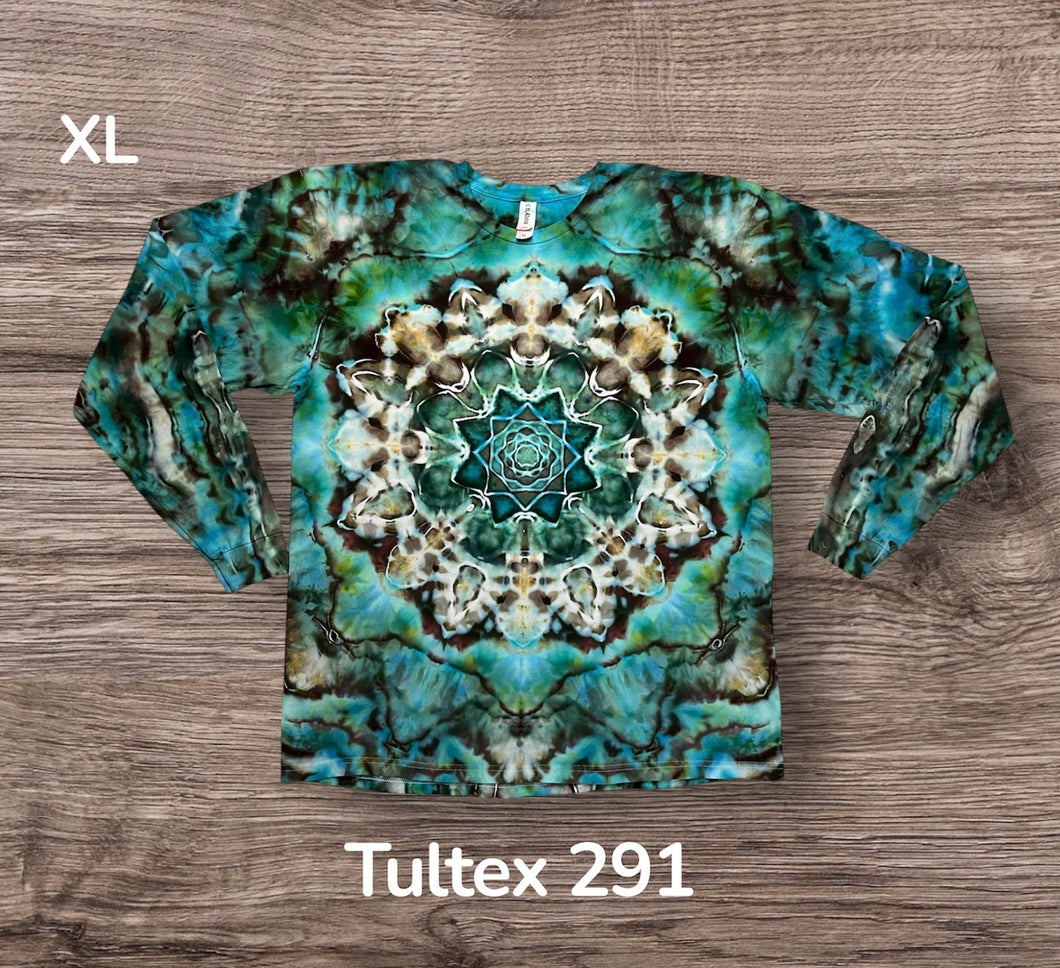 XL long sleeve Tshirt, mandala tie dye
