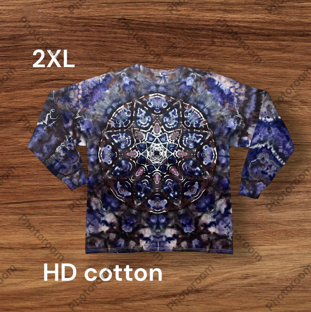 2XL long sleeve tshirt, mandala tie dye