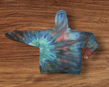 Load image into Gallery viewer, Adult XL zipper hooded sweatshirt, sunburst tie dye
