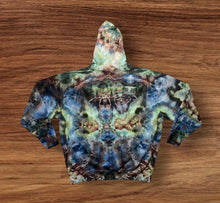 Load image into Gallery viewer, XL hooded  pullover sweatshirt, mandala tie dye design
