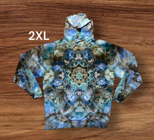 Load image into Gallery viewer, Adult 2XL pullover hooded sweatshirt, mandala tie dye design
