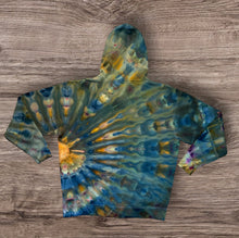 Load image into Gallery viewer, XL zipper hooded sweatshirt,  sunburst tie dye
