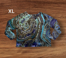 Load image into Gallery viewer, Ladies XL long sleeve, geode tie dye design
