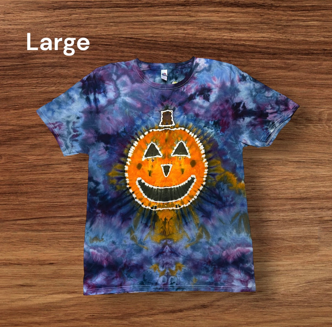 Adult Large Tshirt,  pumpkin tie dye design