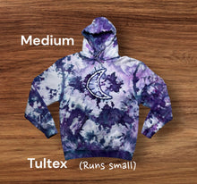 Load image into Gallery viewer, Adult Medium pullover hooded sweatshirt, geode tie dye
