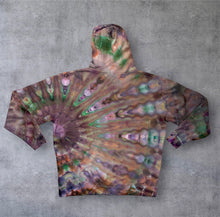 Load image into Gallery viewer, 2xl zipper hooded sweatshirt,  sunburst tie dye
