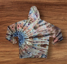 Load image into Gallery viewer, Adult 2XL zipper hooded sweatshirt, sunburst tie dye
