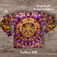 Load image into Gallery viewer, XL long sleeve Tshirt, mandala tie dye
