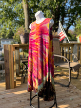 Load image into Gallery viewer, Ladies XXL swing dress, reverse mandala tie dye
