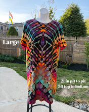 Load image into Gallery viewer, Ladies Large Tshirt dress, reverse tie dye
