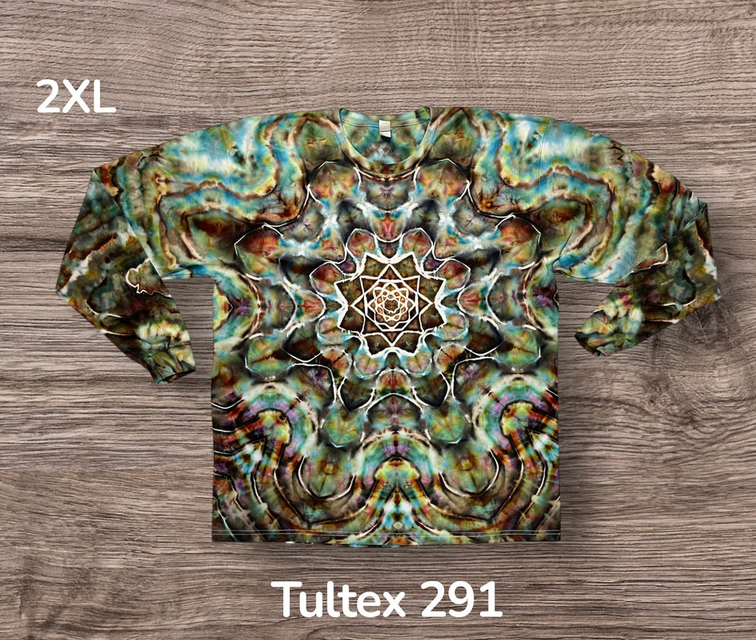 2XL long sleeve Tshirt, mandala tie dye