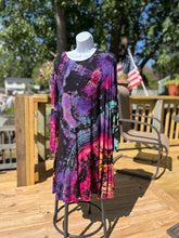 Load image into Gallery viewer, Ladies XL long sleeve dress, reverse geode tie dye
