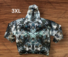 Load image into Gallery viewer, Adult 3XL pullover hooded sweatshirt, mandala tie dye
