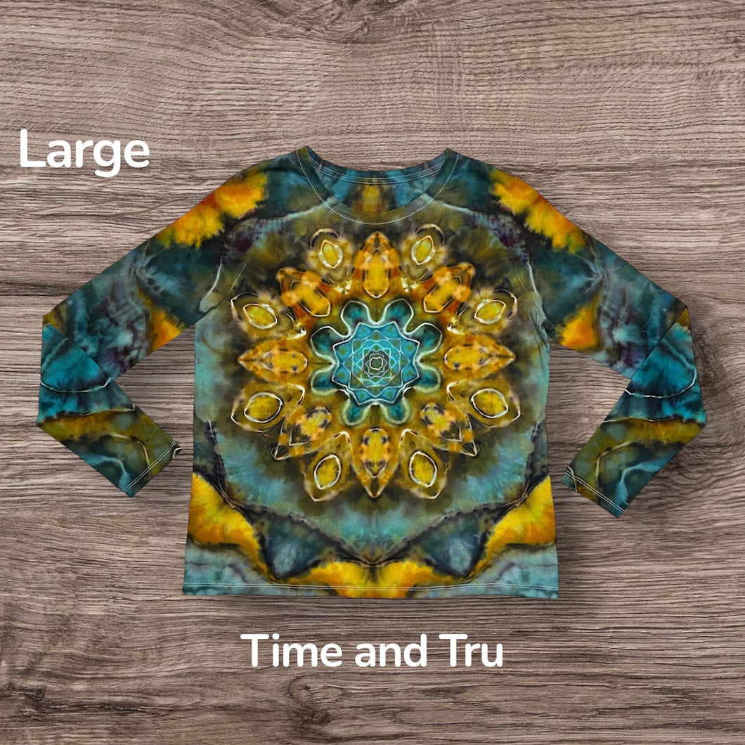 Ladies Large long sleeve,  mandala tie dye
