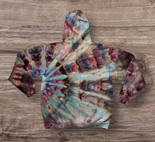 Load image into Gallery viewer, Large zipper hooded sweatshirt, tie dye design
