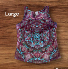 Load image into Gallery viewer, Ladies Large tank, mandala tie dye
