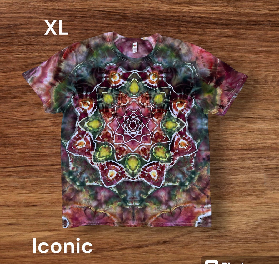 Adult XL Tshirt, mandala tie dye design