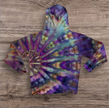 Load image into Gallery viewer, Medium zipper hooded sweatshirt, sunburst tie dye
