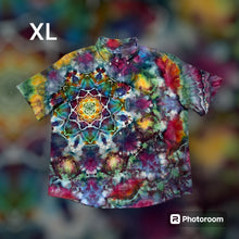 Load image into Gallery viewer, Men’s XL button down, mandala tie dye
