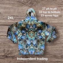 Load image into Gallery viewer, 2XL pullover hooded sweatshirt, mandala tie dye
